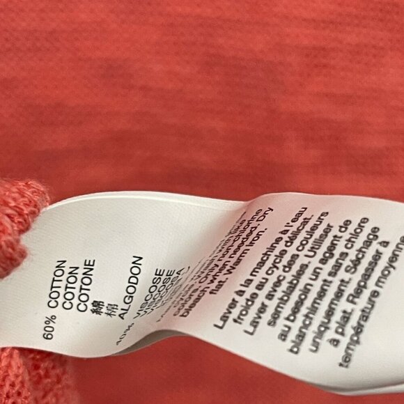 NEW Gap Scoop Neck Slub Knit Sweater Top Relaxed Lightweight Sheer Coral Pink - Picture 6 of 6